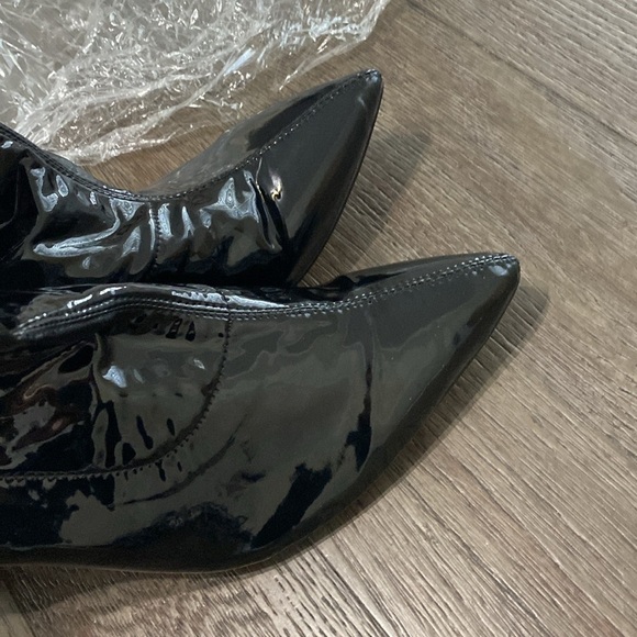 NWT BURJU Savage Ankle Closed Pointed Toe Wet Look With Sparkle Heel | 15 - Picture 8 of 10